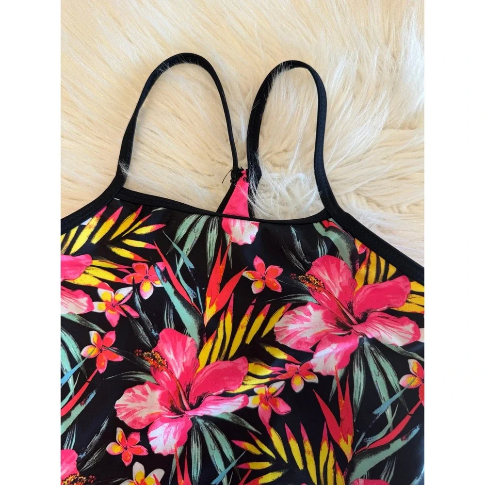 Hurley‎ Girls floral Hawaiian swim one piece 5/6 size EUC